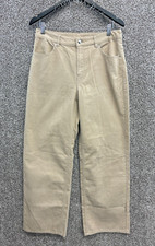 H M Divided Beige Corduroy Pants Wide Leg Cords 100 Cotton Women's Size 8