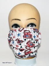 American Flag and Truck Face Mask 100 Cotton Washable and Reusable.
