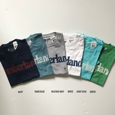 NWT Timberland Men's Faded Linear Logo Short Sleeve Crew Neck T-Shirt Tee A11GY