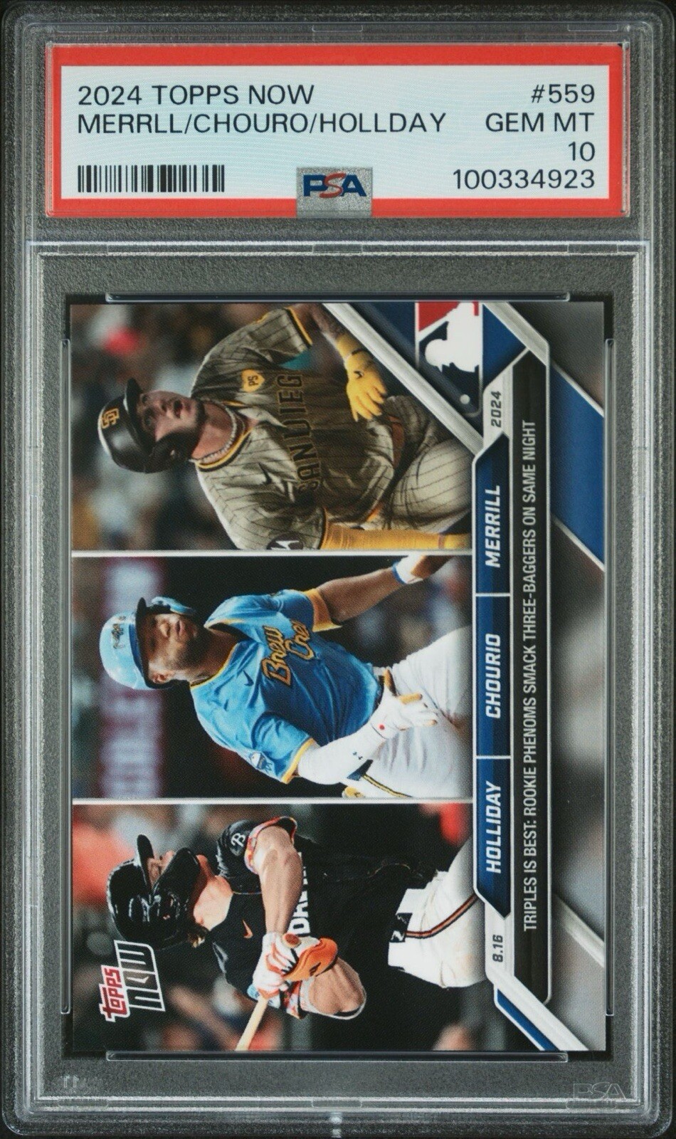 2024 Topps Now #559 Holliday Chourio Merrill Jackson 3 PSA 10 GEM MINT