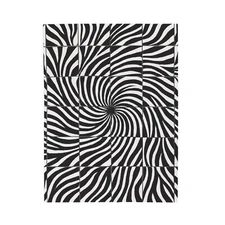 Velveteen Plush Blanket Zebra Vortex Optical Illusion Art