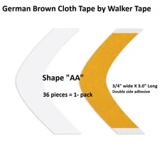 German Brown Cloth Tape Shape AA 1 pack 36 pieces by Walker Tape Co.