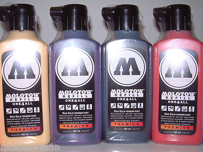 MOLOTOW ONE 4 ALL REFILL ACRYLIC INK 180ml USE IN AIRBRUSHES AND MARKERS