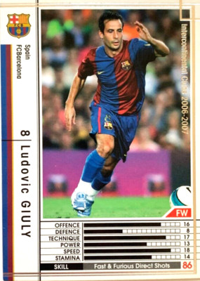 Ludovic Giuly WCCF PANINI soccer card Japan sports 348/384 2006