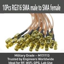 10Pcs RG316 SMA male to SMA female Lot RF Pigtail Coax Jumper Coaxial Cable