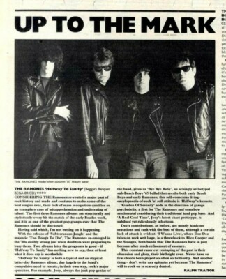 26.9.87PT34 Album Rezension & Bild. The Ramones halfway To Sanity..