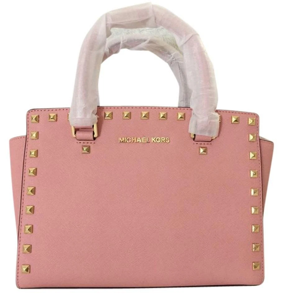 Michael Kors selma medium saffiano leather satchel light pink