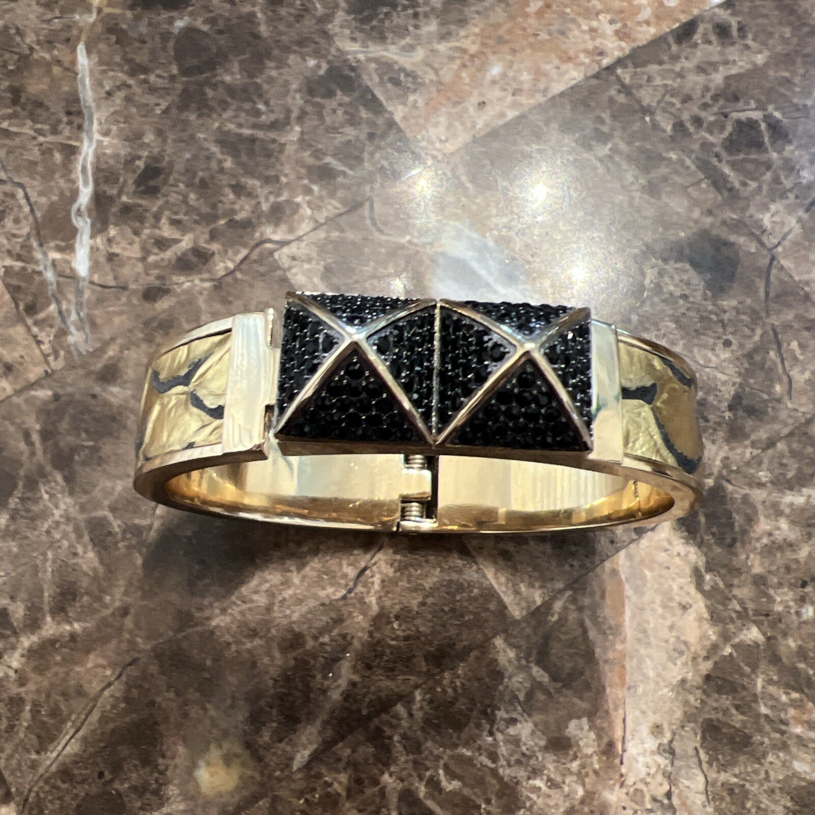 MICHAEL KORS EMBOSSED PYTHON CUFF HINGED WITH BLA… - image 14