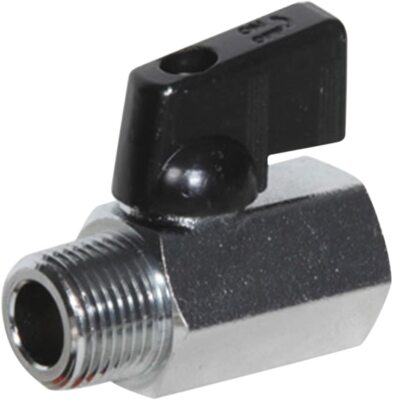 Mini Ball Valve 1/8'' MALE X FEMALE  NPT Chrome Plated Brass Body 450 psi   M X F
