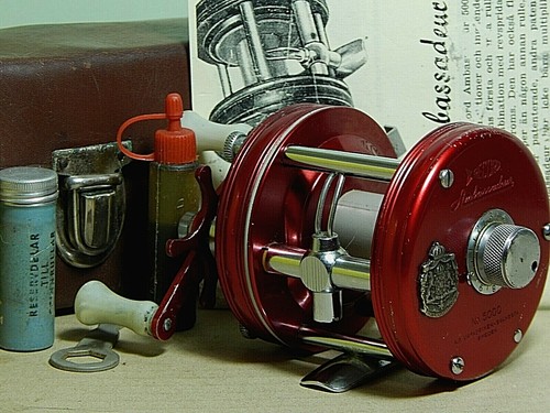 1955/56's Record AMBASSADEUR 5000 (3rd version) baitcasting reel - used/xclnt+