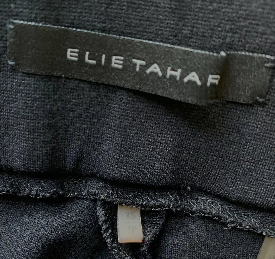 Elie Tahari Negro Pull On Elastizado Frente Plano Leggings Pantalones Talla XSmall Foto 4 de 4