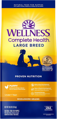 Complete Health Large Breed Dry Dog Puppy Food with Grains, Natural Ingredients,