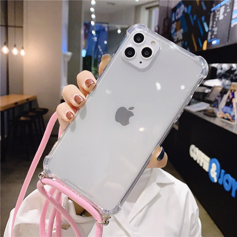 Crossbody Necklace Lanyard Clear Soft Case For iPhone 17 15 14 13 Pro Max Cover - Image 2 of 4