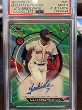 2023 Topps Finest Masataka Yoshida Green Wave Auto Rookie RC /99 PSA 9 MINT