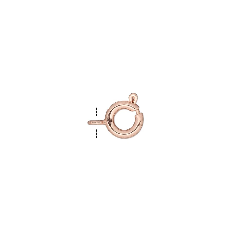 100 Copper Plated Brass 7mm Spring Ring Clasps - Image 2 of 2