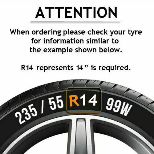Wheel Trims 13" Hub Caps Spark Plastic Covers Set of 4 Black Specific Fit R13 - Image 3 of 3