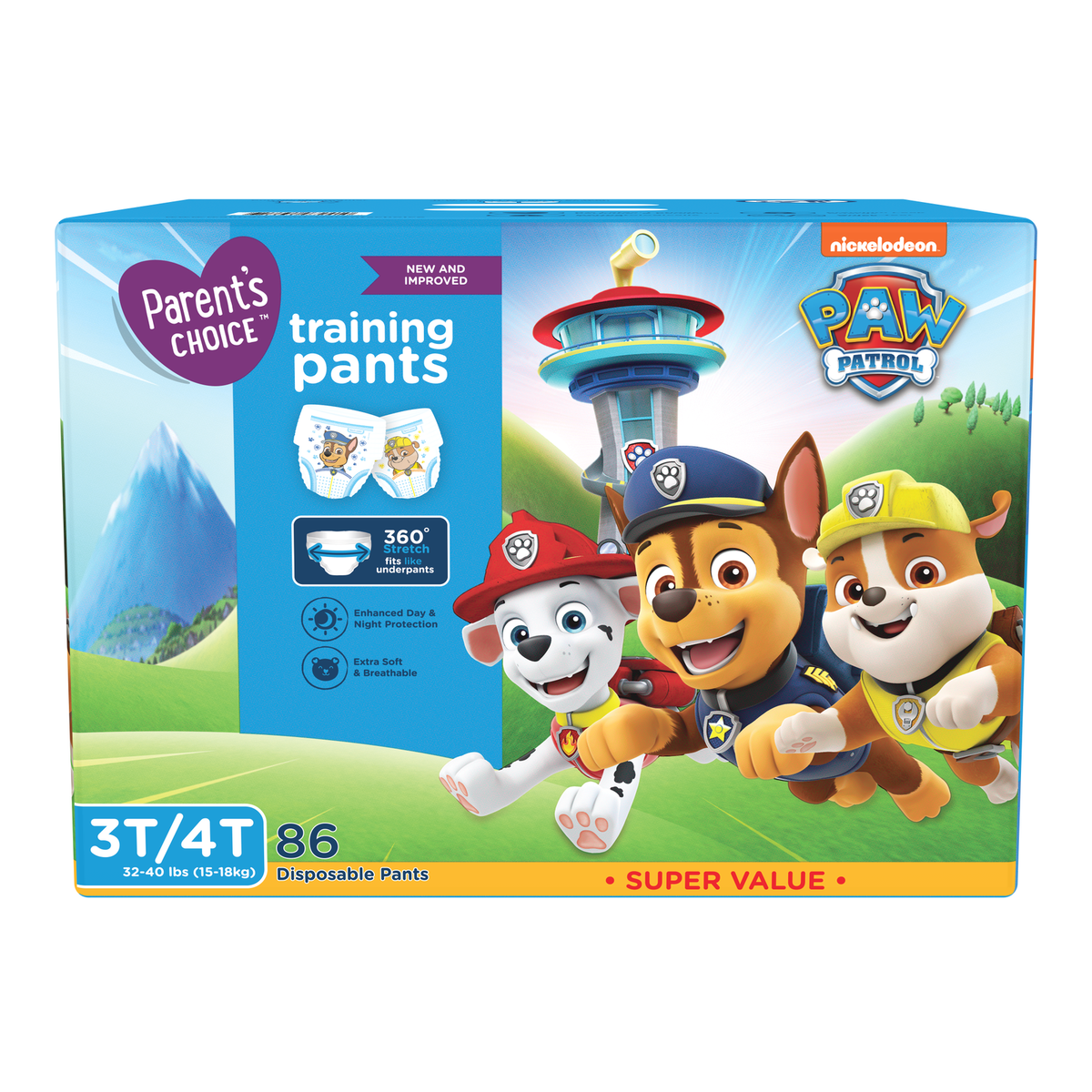 Parent's Choice Training Pants Boys 3T/4T Paw Patrol 360 Fit 21-86