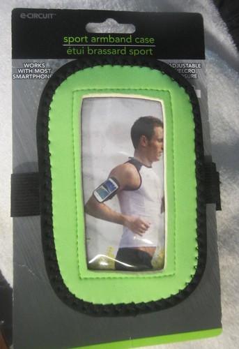 1 E-circuit Green Sport Armband Running Jogging Gym Arm Band Pouch Cell Phone