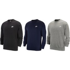 Nike Men's Sweatshirt French Terry NSW Club Crew Pullover Long Sleeve Sweater