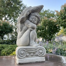 20" Outdoor Angel Garden Statue Large Yard Cherub Outside Lawn Ornament Statuary