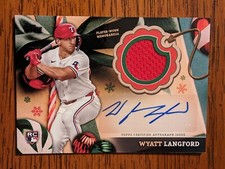 2024 Topps Holiday Mega Wyatt Langford Relic Rookie RC Auto #ARC-WL #44/50