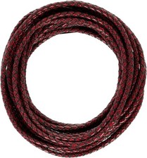 5.5 Yards Genuine Leather Cord 4mm Round Braided Bolo Leather Cord Brown Strip