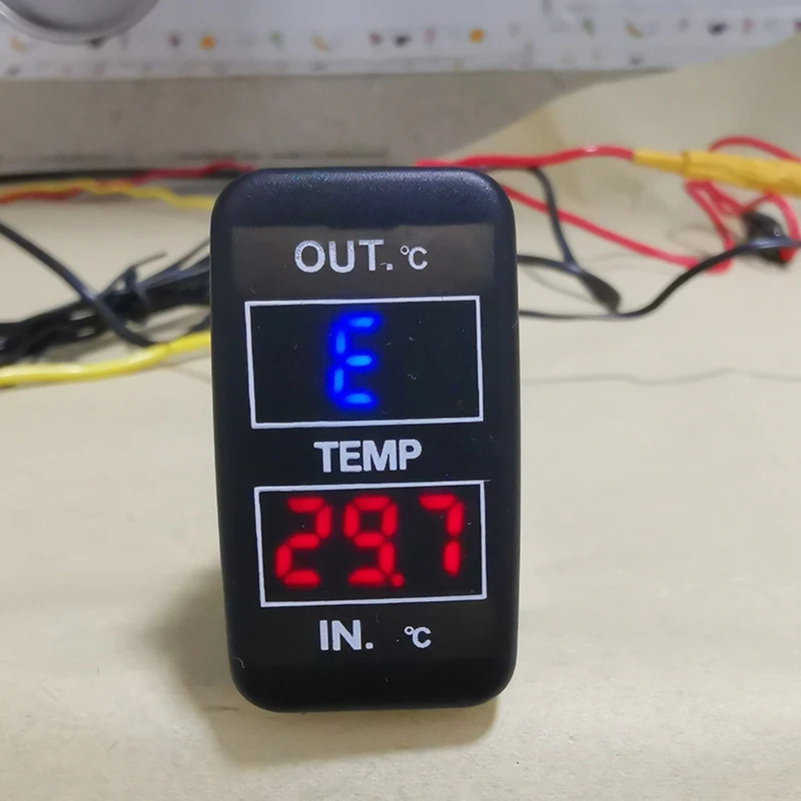 Dual Probe Thermometer for Indoor and Outdoor Temperatures, 12V, for Toyota...