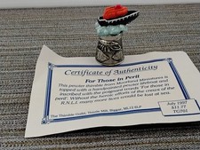 Collectable Thimbles, For Those In Peril 1997 Pewter Thimble Guild  + Certificat