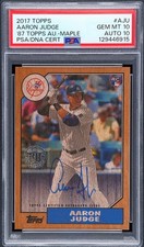 2017 Topps ‘87 Maple Wood - AARON JUDGE - Rookie AUTO /25 PSA 10 AUTO 10 - POP 1