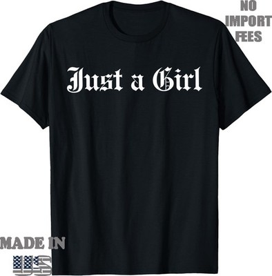 Just A Girl Gothic Blackletter Typography Design T-Shirt, Unisex  Tee