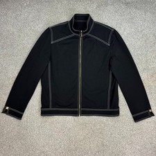 St. John Sport By Marie Gray Vtg Black Jacket With Gold Full Zip Womens Large