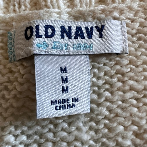 Old Navy creme Strick Pullover M leicht bequem kuschelig lässig Büro Kirche Y2K - Bild 3 von 7