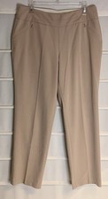 Investments Petites Beige Stretch Polyester Blend HR SL Pants 10PR EC