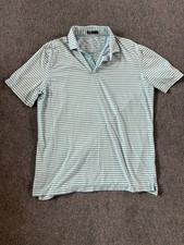 Johnnie O Hangin' Out Fiji Blue Striped Polo Men's Size L