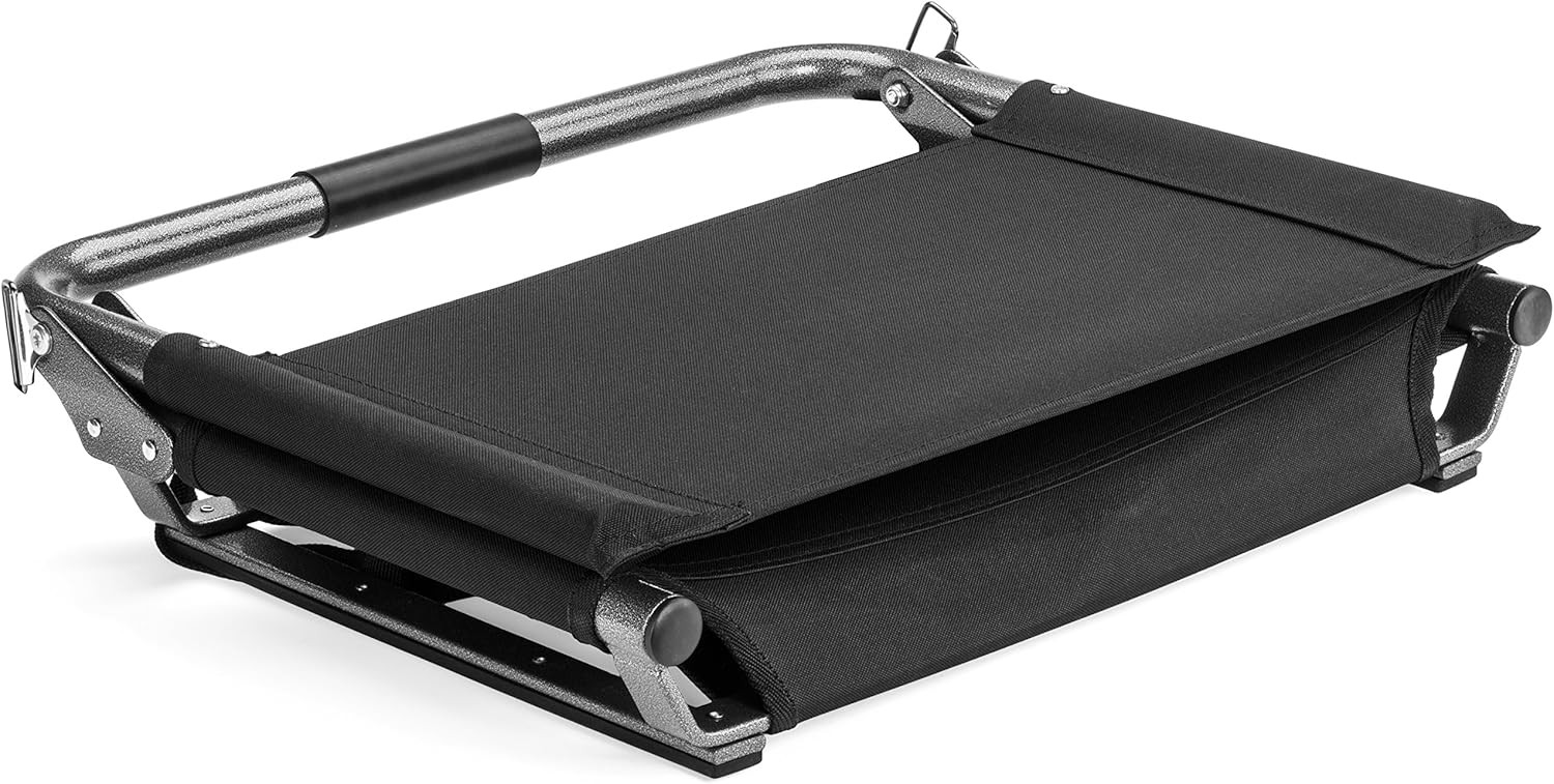 Cascade Mountain Tech Portable Folding Steel Stadium Seats Regular 17", Black 