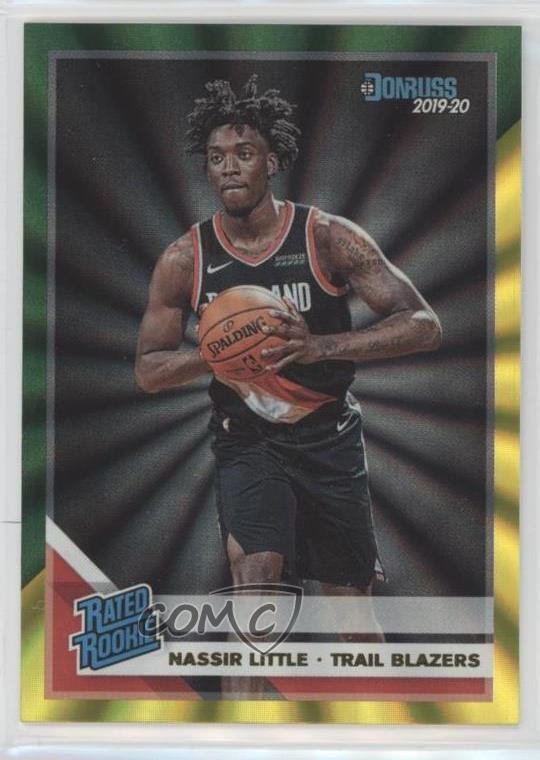 2019 Panini Donruss Rated Holo Green & Yellow Laser Nassir Little Rookie RC 0q0m