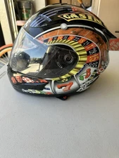 Torc T-10 Prodigy Casino Themed Full Face Motorcycle Helmet Size XL Black 2012