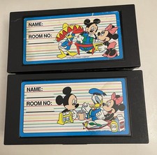 Set Of 2 VINTAGE Disney Mickey & Friends Black Pencil Case Made in USA