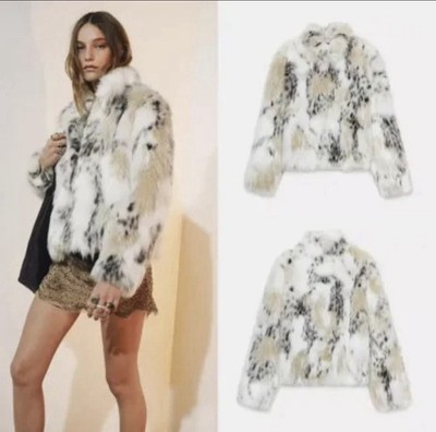 Fashionable Simple Versatile Faux Fur Coat (M) (see Size Chart In cm Not Inches)