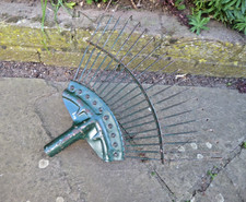 Vintage Spring Rake, lawn rake. ENGLISH TOOLS. Head only. Leaf rake.