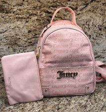 Juicy Couture Logo Pink Backpack With Removable Pouch NWT
