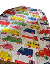 MARIMEKKO Dan River VTG 70s Twin Flat Sheet Cars Busses Colorful
