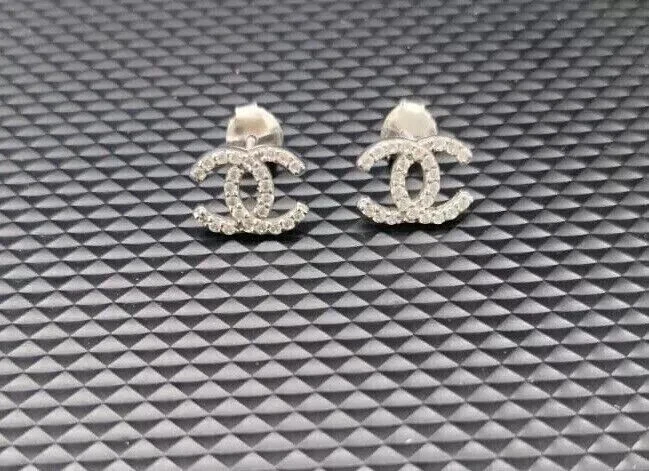 Impresionante pendiente de boda 2 quilates redondo diamante simulado chapado en oro blanco de 14 k Foto 2 de 4