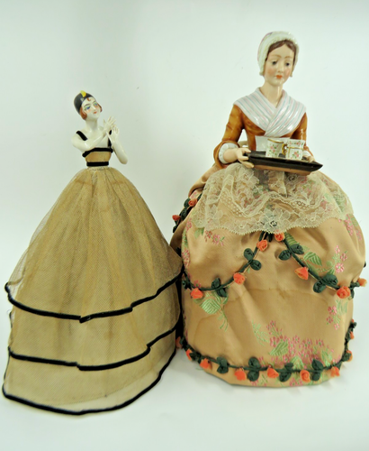 Poupée Décorative Vintage Porcelaine Et Tissu - Style Art Déco French Doll