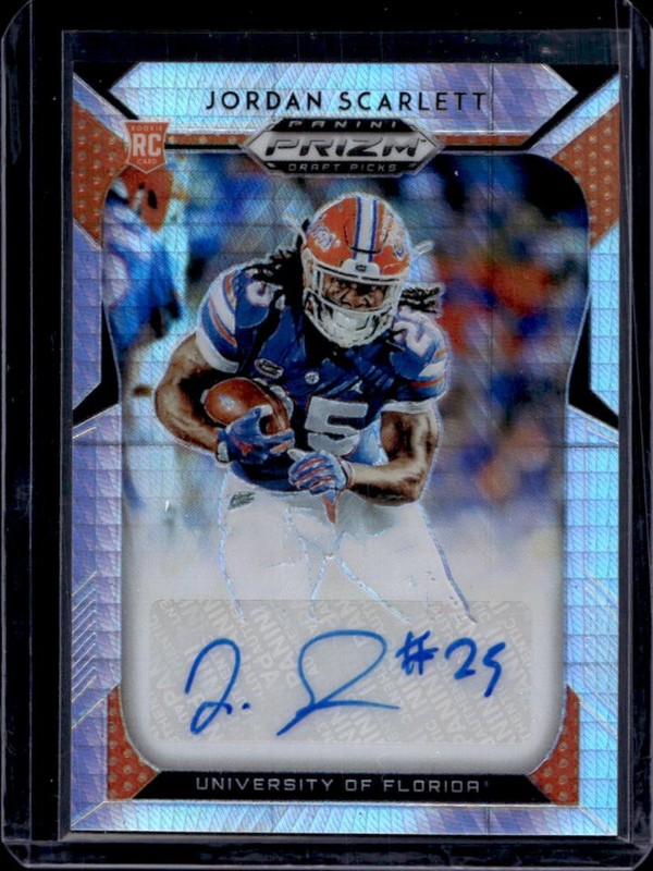 2019 Panini Prizm Draft Picks Jordan Scarlett Prizm Hyper Auto RC #/75 Gators