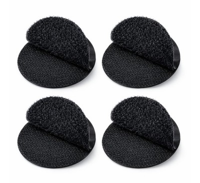 Klettpunkte Set extra stark selbstklendend Haken- & Flauschseite rund in schwarz