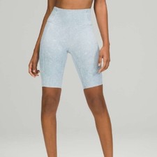 Lululemon 10" Water Dye Biker Shorts Size 4 Blue
