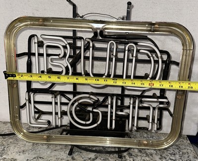 EUC Vintage 80s Bud Light Beer Neon Sign Super Clean Works Great