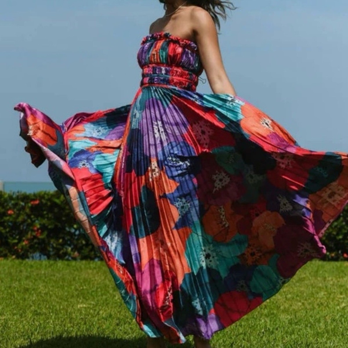 hutch sabine strapless pleated maxi dress Hutch