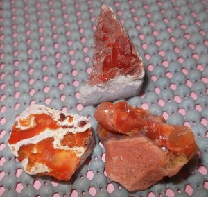 Natural Mexican Fire Opal 3 pieces Rough for Cutting and polishing Lapidary Gems